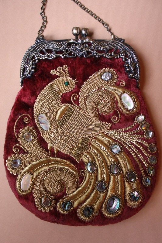 Exquisite Purse in Vintage Style. Goldwork Embroidery w' Beadwork. Handmade by… - Tori Trevino