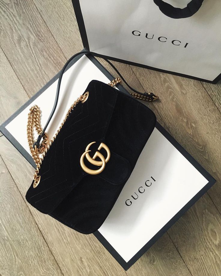 Gucci Marmont Velvet Mini Bag Black - Love it in black and fuchsia!