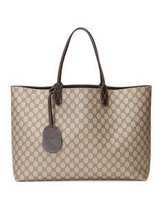 Reversible Large GG Tote Bag, Brown by Gucci at Neiman Marcus.