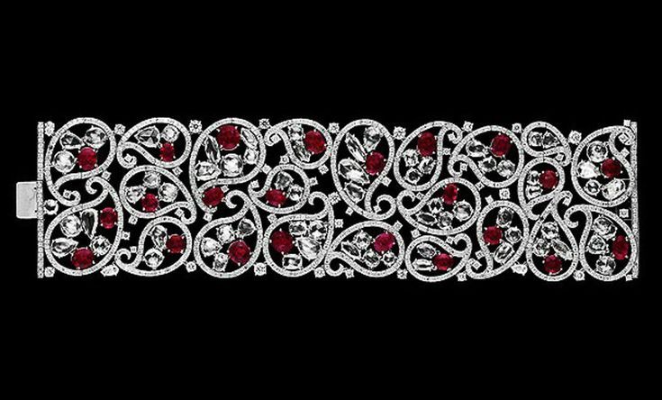 Best Diamond Bracelets : Red filigree style tennis bracelet gorgeous handmade 925 sterling silver special