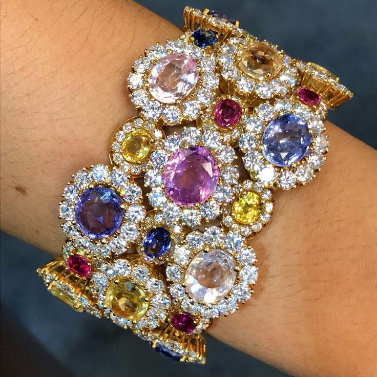 This is exactly what is called “Movie Star Jewelry” A beautiful multi color ...