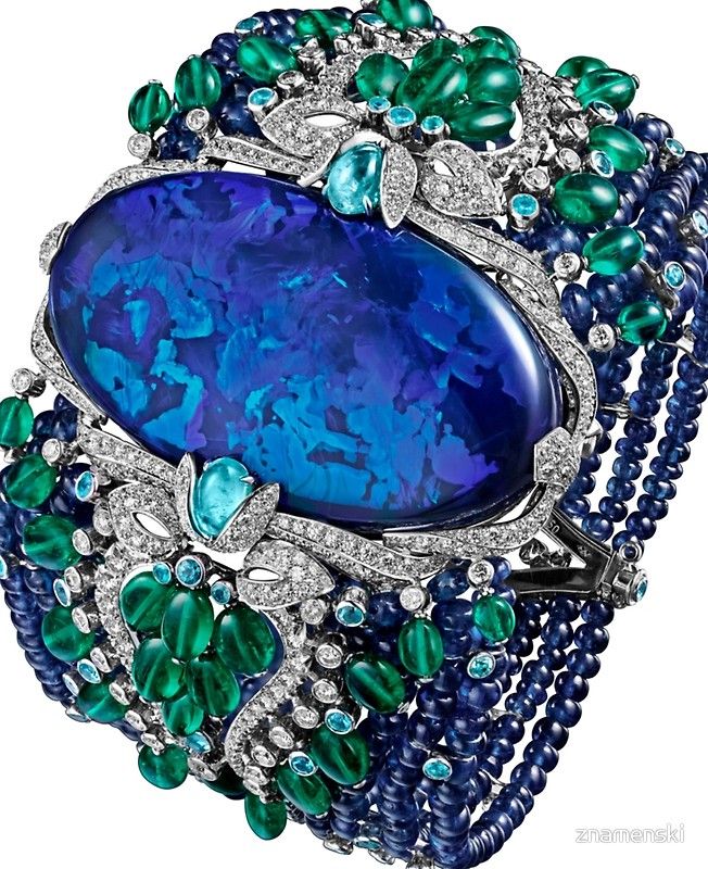 ‘HIGH JEWELRY BRACELET ... Platinum, opal, sapphires, emeralds, Paraiba tourmalines’ iPad Case/Skin by znamenski