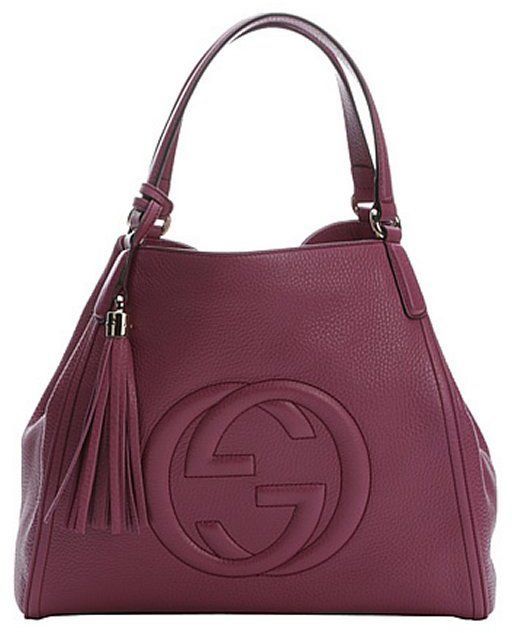 Gucci purple leather medium 'Soho' hobo shoulder bag