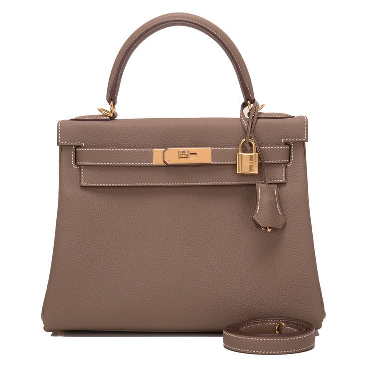 #Hermes Kelly Retourne #Handbag Etoupe Togo Gold Hardware