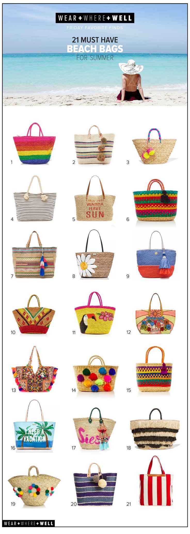 Wear + Where + Well : 21 best beach bags for summer