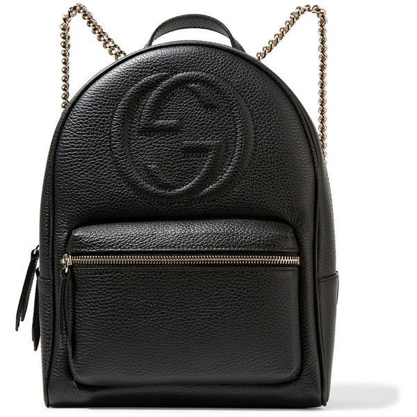 Gucci Soho textured-leather backpack ($1,435) ❤️ liked on Polyvore featuring...