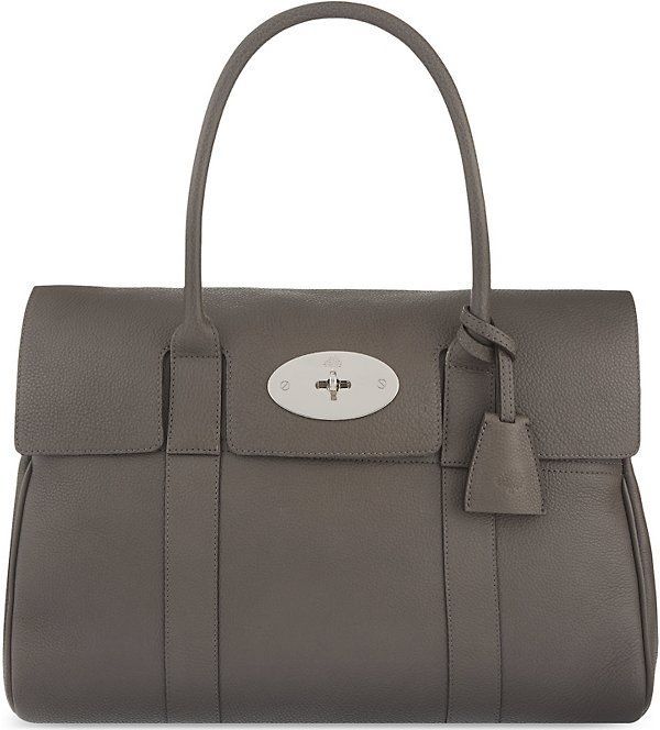 MULBERRY Bayswater Bag in Mole Grey with Silver Detail. Classical Fashion Item.