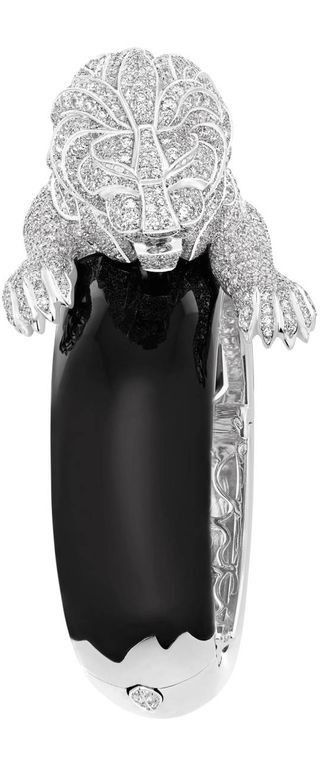 Chanel onyx and diamond panther bracelet ᘡղbᘠ