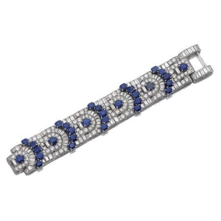 Sapphire and diamond bracelet.