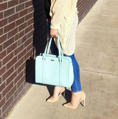 Basically Joy: Nude Pumps with a touch of Kate Spade color!