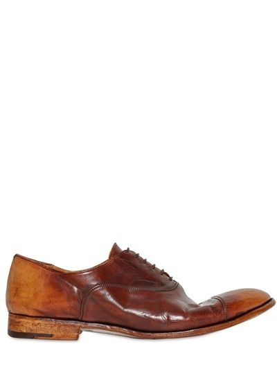 $972, 20mm Hand Brushed Oxford Leather Shoes by Alberto Fasciani. Sold by LUISAV...