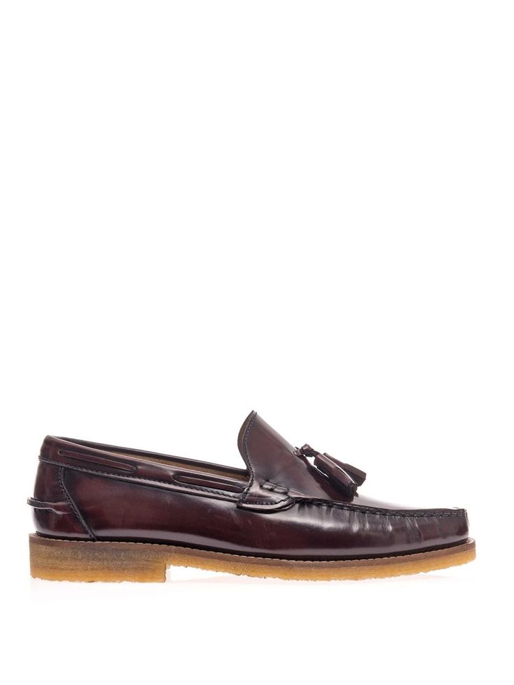 Dark Purple Leather Tassel Loafers by Oliver Spencer. Buy for $200 from MATCHESF...