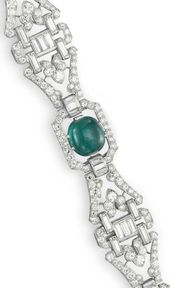 Detail: Art Deco diamond and emerald bracelet by J.E. Caldwell, circa 1930. Via ...
