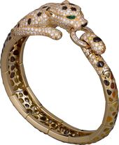 High Jewelry Panthère de Cartier bracelet Yellow gold, enamel, brown jasper, br...