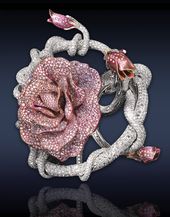 Jacob & Co pink rose cuff bracelet