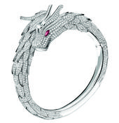 Qeelin-King & Queen large bangle in 18k white gold with 12.54 cts. t.w. diamonds...