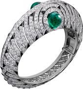 Bracelet - white gold, 9.46-carat and 10.04-carat cabochon-cut emeralds from Bra...