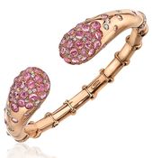Cellini Jewelers Open FrontPink Sapphire Bracelet. Rose cut pink sapphires set i...
