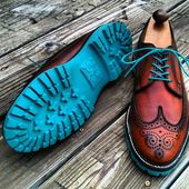 Greenwich Vintage will resole your boots or shoes with blue, red, yellow or gree...