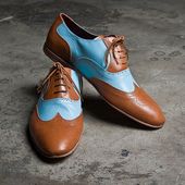 Oxford Shoes Men's Tan Blue // goodbye folk