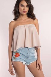 I Fell For You Embroidered Rose Denim Shorts