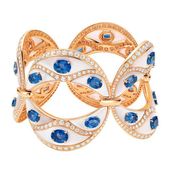 Bulgari 18kt pink gold with mother of pearl, sapphires & diamonds