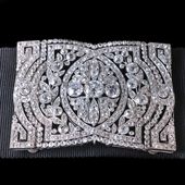 Collier de chien plaque of platinum and diamonds. This is worn on a grosgrain or...