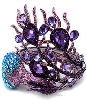 Crystal Purple Peacock Bracelet