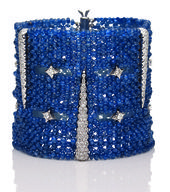 Sapphire and diamond cuff bracelet.