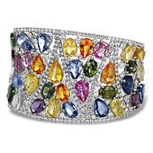 rubies.work/... Multi-Color Sapphire Diamond Cuff Bracelet | Jacob & Co. | Timep...