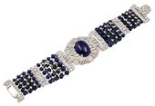 TIFFANY & Co. Diamond & Cabochon Sapphire Bracelet/ Choker - Yafa Jewelry