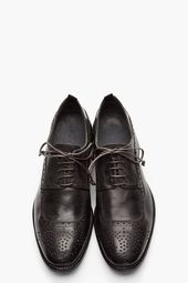 ALEXANDER MCQUEEN Black Texas Dyed longwing brogues