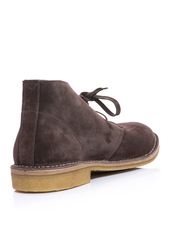 Chocolate-brown suede desert boots from Bottega Veneta. A wardrobe classic with ...